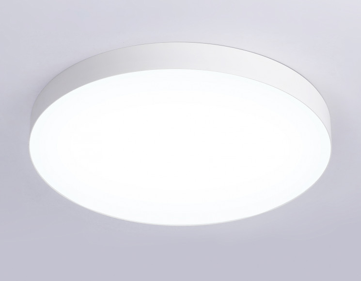 Потолочный светодиодный светильник Ambrella light FV5535 WH белый LED 90W 3000K D600*58 (Без ПДУ)