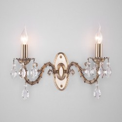 Настенный светильник  Eurosvet Favola 10102/2 античная бронза/прозрачный хрусталь Strotskis