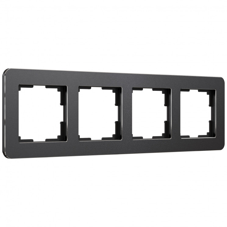 Рамка на 4 поста Platinum черный алюминий W0042608 Werkel
