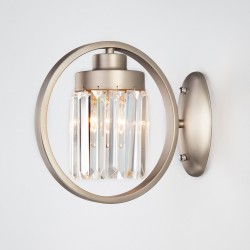 Бра Eurosvet 10095/1 сатин-никель/прозрачный хрусталь Strotskis