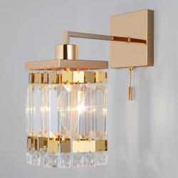 Хрустальное бра Eurosvet Barra 10100/1 золото/прозрачный хрусталь Strotskis