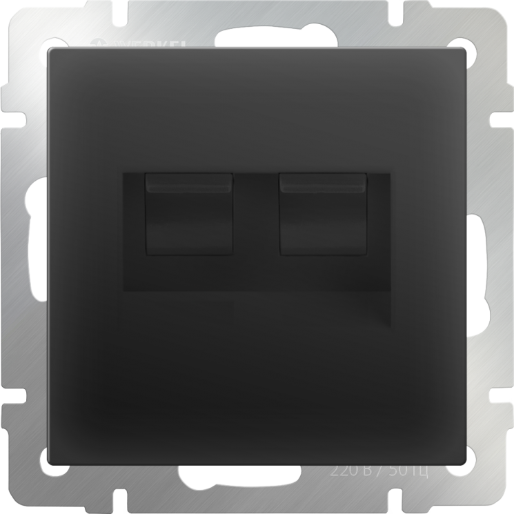 Розетка двойная Ethernet RJ-45 черный матовый Werkel W1182208