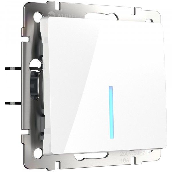 Выключатель одноклавишный с подсветкой белый Werkel W1110101 (WL01-SW-1G-LED)