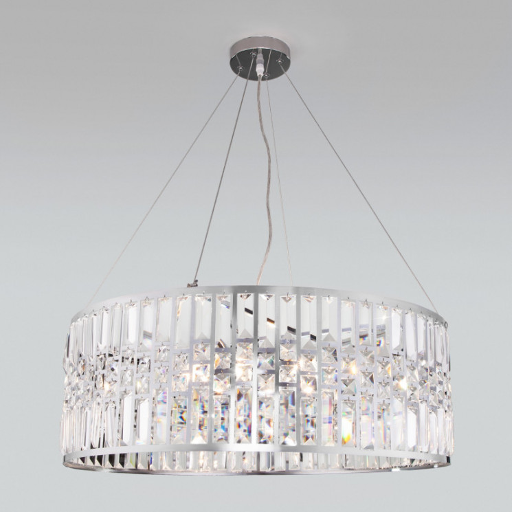 Подвесная люстра Eurosvet 10116/8 хром/прозрачный хрусталь Strotskis Lory