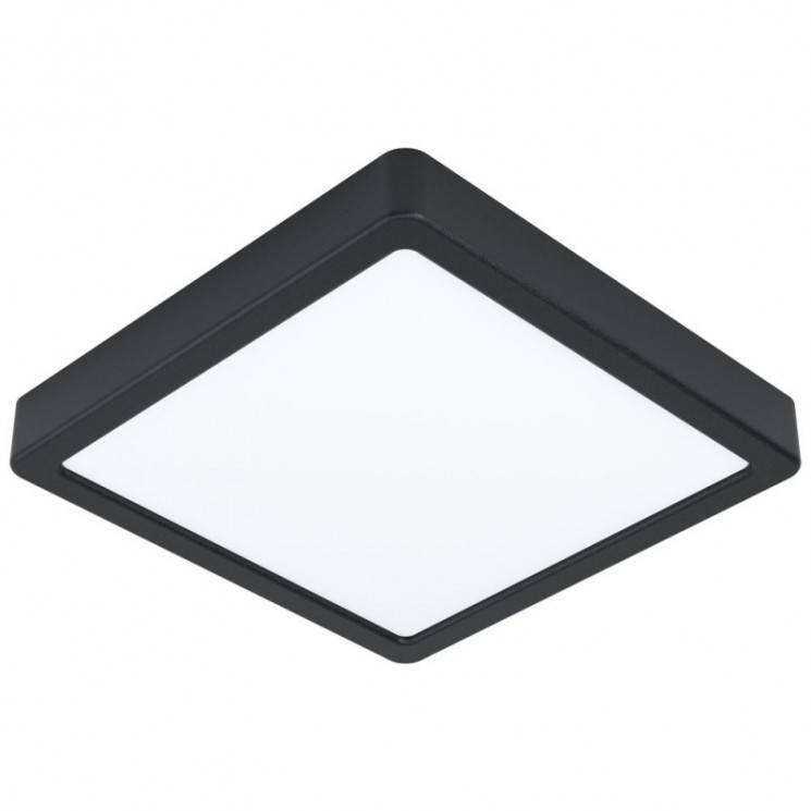 Светодиод. накладной светильник FUEVA 5, 16,5W (LED), 210х210, H28, 1800lm, 3000K, сталь, черный/пластик, белый EGLO FUEVA 5