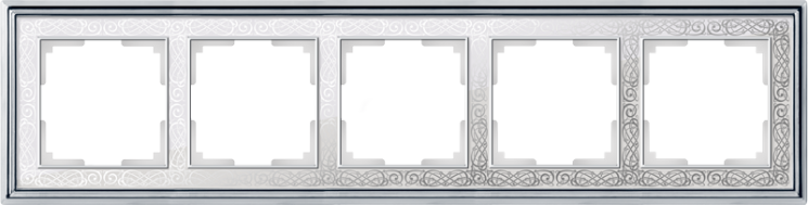 Рамка на 5 постов хром/белый Werkel W0051431 (WL77-Frame-05 Palacio Gracia)