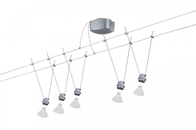 94001 Струнный светильник Paulmann Basis100 5x20W GU5,3 Chr