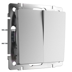 Перекрестный выключатель двухклавишный (серебряный матовый) W1123065 Werkel