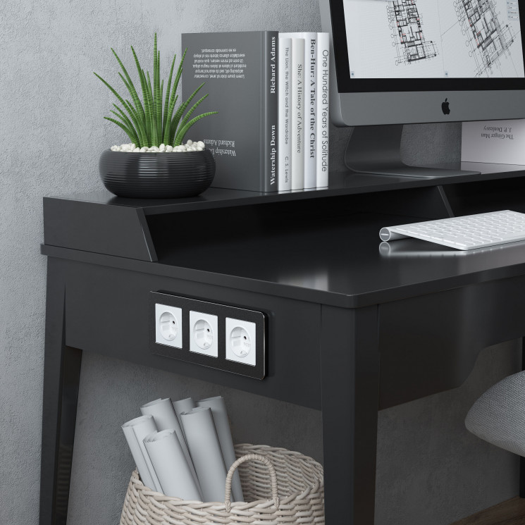 Рамка на 3 поста Platinum черный алюминий W0032608 Werkel