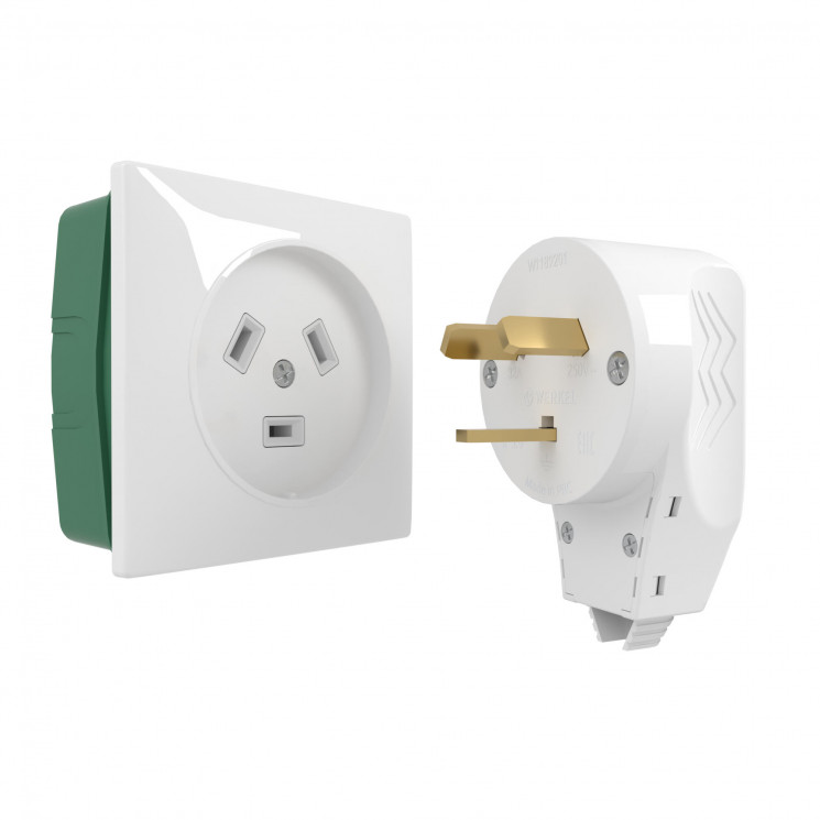 Розетка с вилкой для электроплиты 32А 250В (белый) W1189201 Werkel