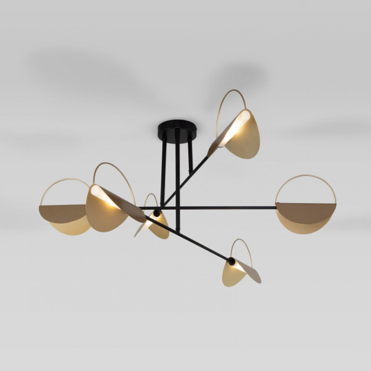 Потолочный светильник Eurosvet 70148/6 черный/золото Grazia L95 см Н40 см 6хG9 