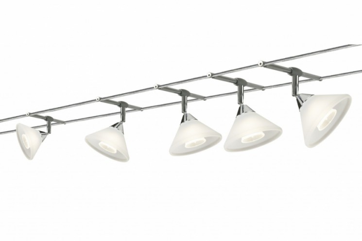 Светильник струнный Paulmann 97018 5X20W G4 12V ХРОМ/САТИН