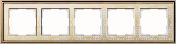 Рамка на 5 постов золото/белый Werkel W0051429 (WL77-Frame-05 Palacio Gracia)