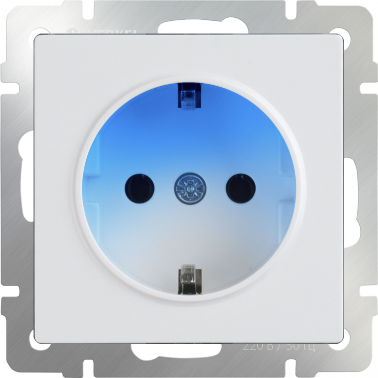 Розетка с заземлением и подсветкой Werkel W1171401 (WL01-10-03 белая)