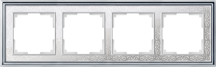 Рамка на 4 поста хром/белый Werkel W0041431 (WL77-Frame-04 Palacio Gracia)