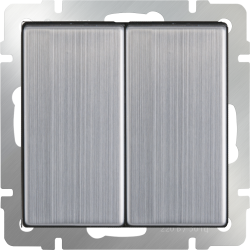 Выключатель двухклавишный проходной глянцевый никель Werkel W1122002 (WL02-SW-2G-2W)