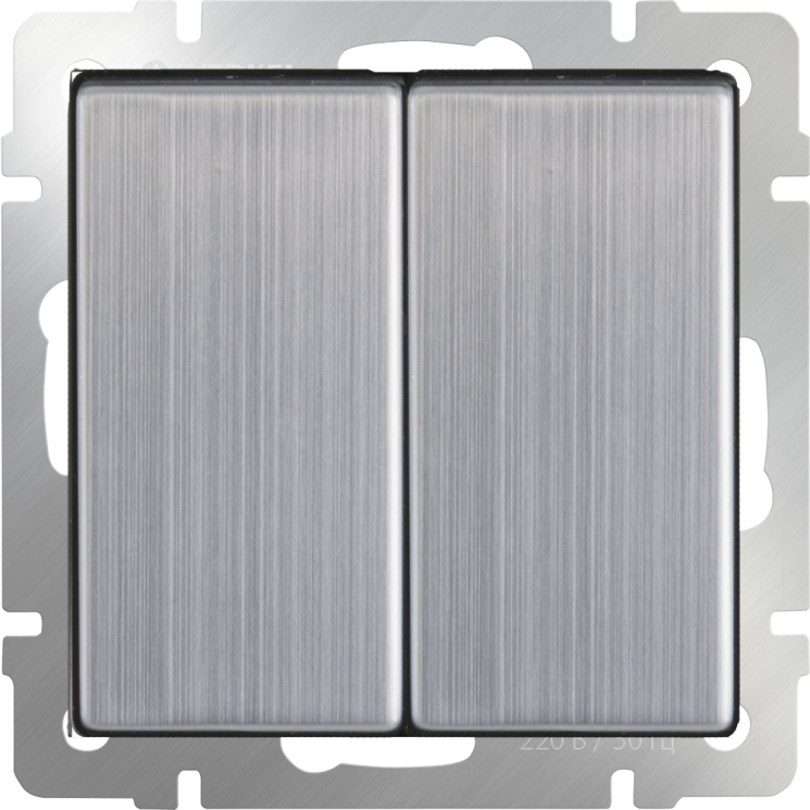 Выключатель двухклавишный проходной глянцевый никель Werkel W1122002 (WL02-SW-2G-2W)