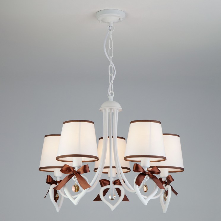 Подвесной светильник  Eurosvet Terry 60066/5 белый/коричневый
