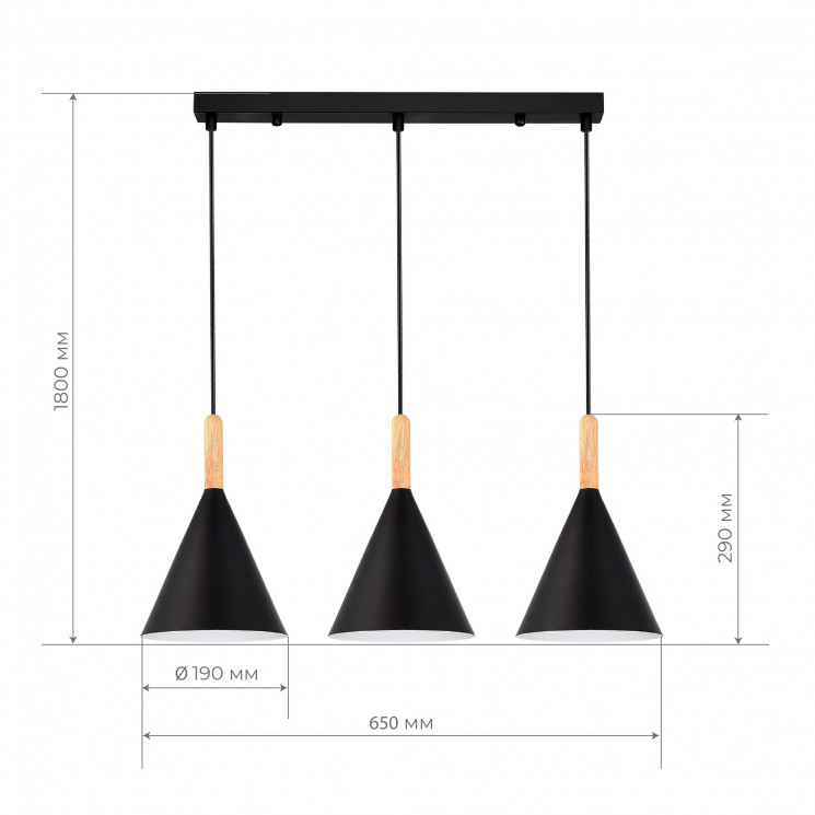 Светильник подвесной EVOLUCE Черный/Черный E27 3*40W           SLE1255-403-03