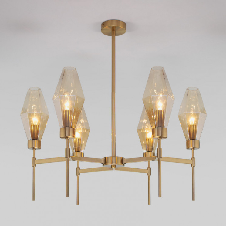 Люстра на штанге Eurosvet 60143/6 латунь Prism