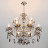 Подвесная люстра Eurosvet 10103/12 хром/дымчатый хрусталь Strotskis Teodore