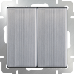 Выключатель двухклавишный глянцевый никель Werkel W1120002 (WL02-SW-2G)