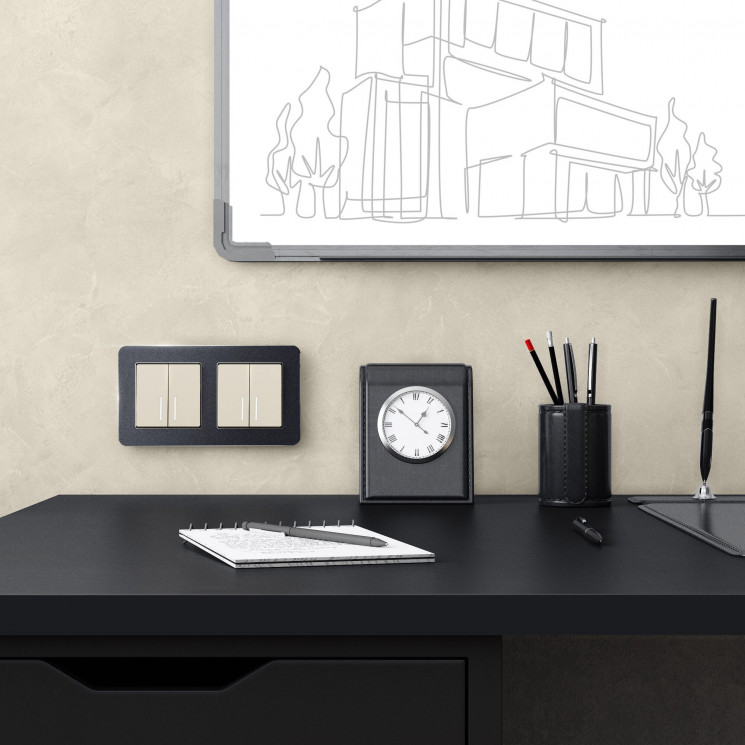 Рамка на 2 поста Platinum черный алюминий W0022608 Werkel