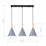 Светильник подвесной EVOLUCE Черный/Серый E27 3*40W           SLE1255-413-03