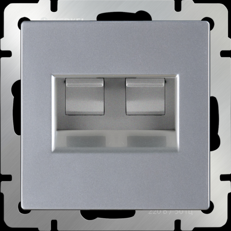 Розетка двойная Ethernet Werkel (W1181106 WL06-RJ45+RJ45 серебряная)
