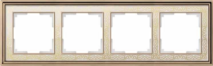 Рамка на 4 поста золото/белый Werkel W0041429 (WL77-Frame-04 Palacio Gracia)