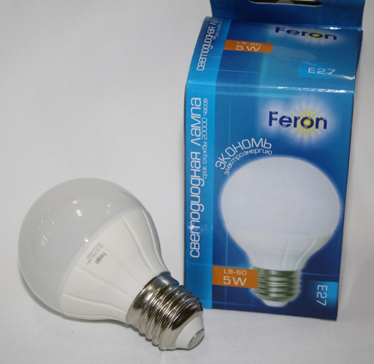 Лампа светодиодная Feron LB-60 45LED/5W 230V E27 4000K