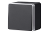 Выключатель одноклавишный влагозащищенный Gallant черный с серебром Werkel W5010235 (WL15-01-02)