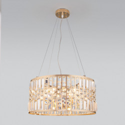 Подвесная люстра Eurosvet 10116/5 золото/прозрачный хрусталь Strotskis Lory