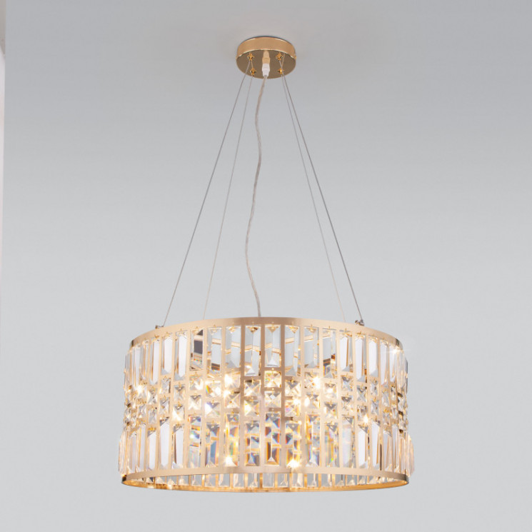 Подвесная люстра Eurosvet 10116/5 золото/прозрачный хрусталь Strotskis Lory