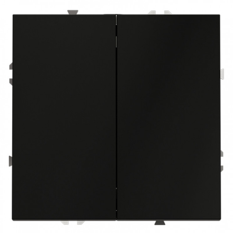 Выключатель двухклавишный проходной VOLTUM VLS020308 черный