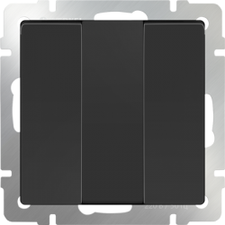 Выключатель трехклавишный  черный матовый Werkel W1130008 (WL08-SW-3G)