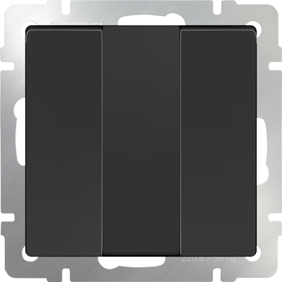 Выключатель трехклавишный  черный матовый Werkel W1130008 (WL08-SW-3G)