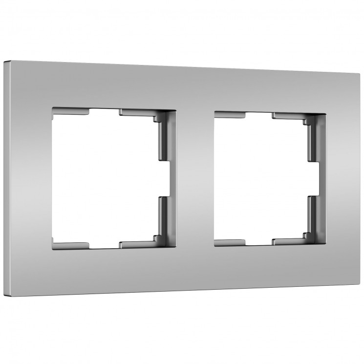 Рамка на 2 поста Slab (серебро матовый) Werkel W0022965