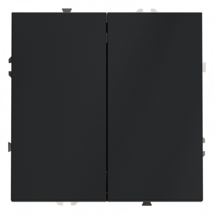 Выключатель двухклавишный проходной VOLTUM VLS020307 графит