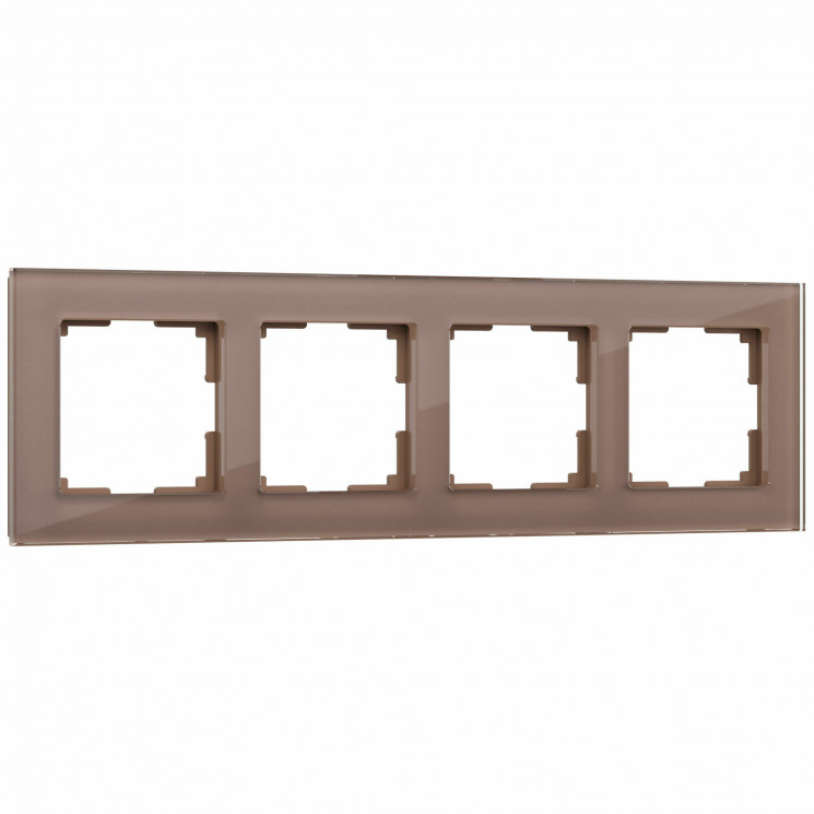 Рамка на 4 поста (латте, стекло) W0041142 Werkel