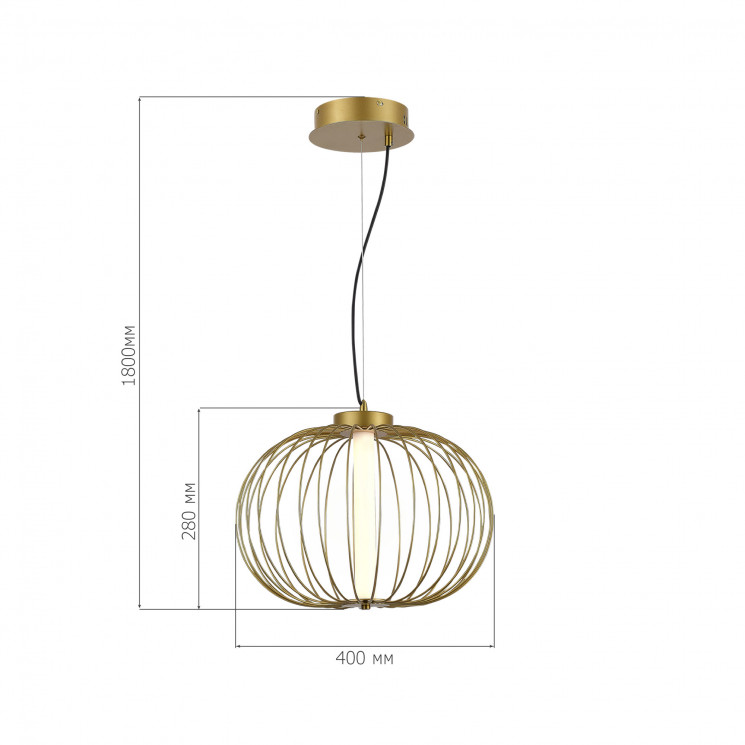 Светильник подвесной ST Luce Золотистый/Золотистый LED 1*10W 3000K         SL6124.203.01