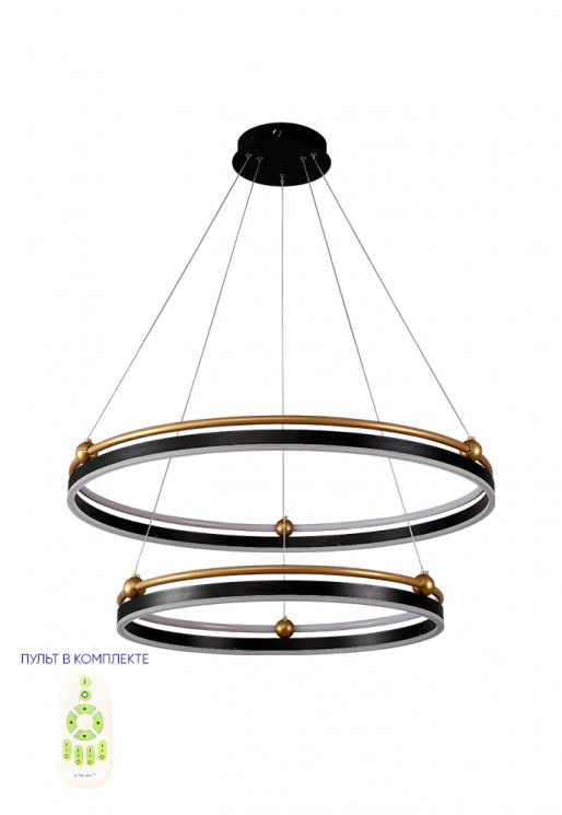 Люстра Crystal Lux FERNANDO SP123W LED D600+800 BLACK/GOLD
