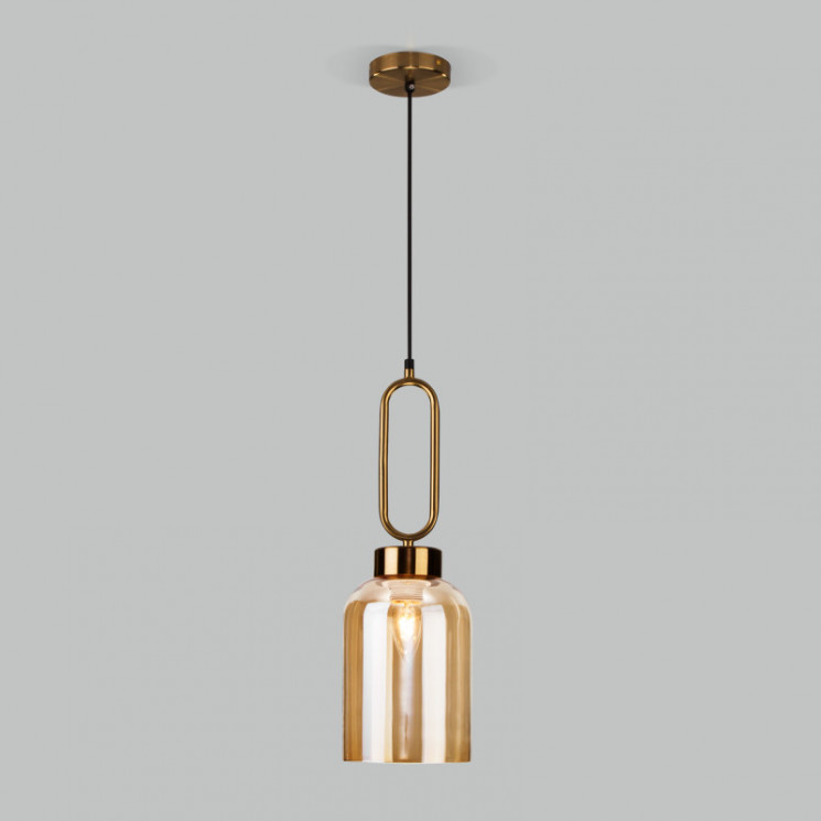 Подвесной светильник Eurosvet 50229/1 янтарный Flou