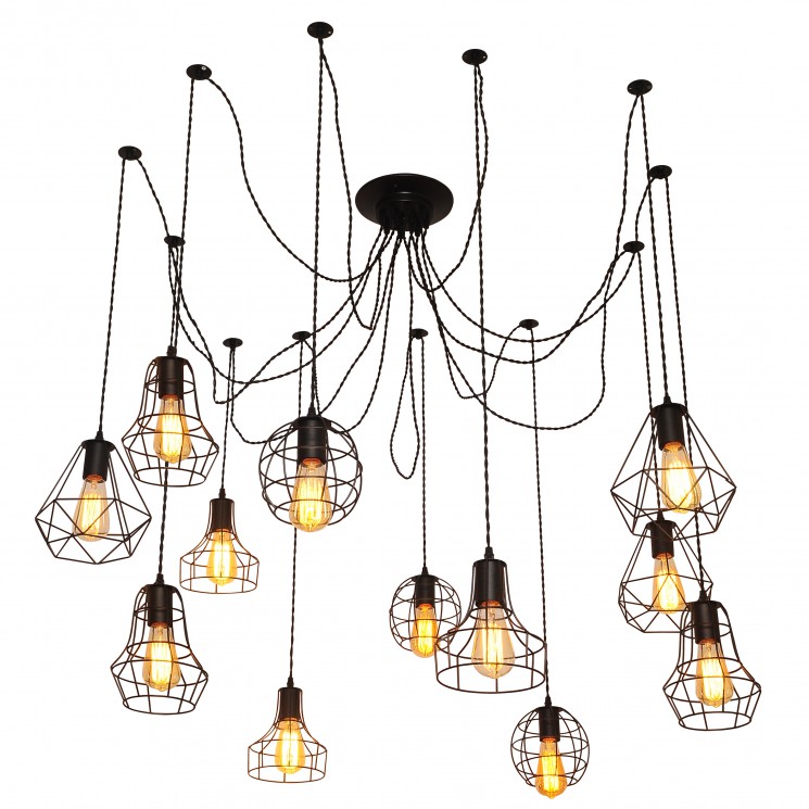Светильник подвесной Arte lamp A4051SP-12BK SPIDER