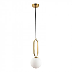 Подвесной светильник Lussole LSP-8588 Cleburne D150mm H 500-1800mm 1хG9 бронза/белое стекло