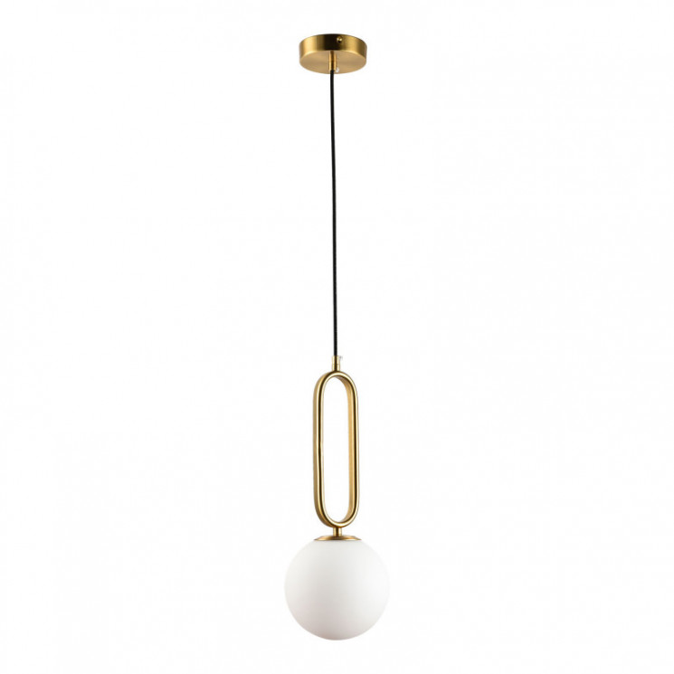 Подвесной светильник Lussole LSP-8588 Cleburne D150mm H 500-1800mm 1хG9 бронза/белое стекло