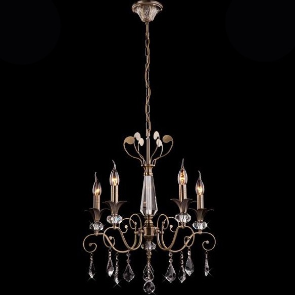 Люстра Eurosvet 3395/5 античная бронза/прозрачный хрусталь