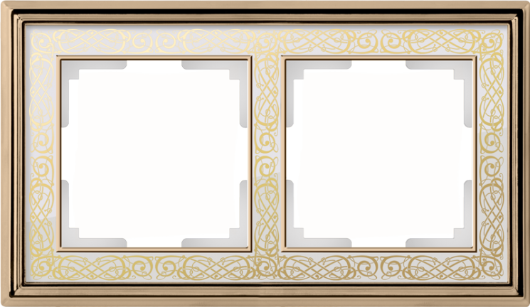 Рамка на 2 поста золото/белый Werkel W0021429 (WL77-Frame-02 Palacio Gracia)