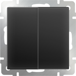 Выключатель двухклавишный черный матовый Werkel W1120008 (WL08-SW-2G) черный матовый