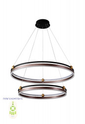 Люстра Crystal Lux FERNANDO SP123W LED D600+800 COFFEE/BLACK